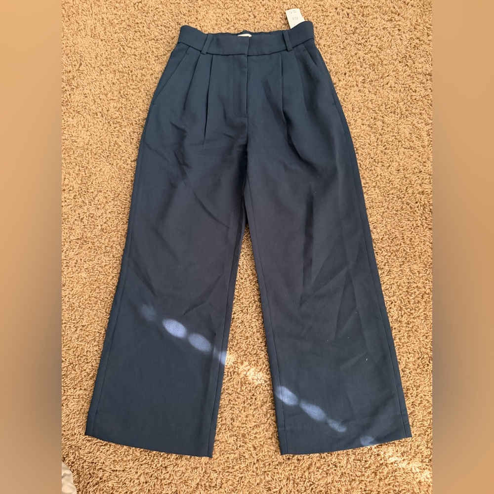 Abercrombie & Fitch Navy Wide-Leg Pants